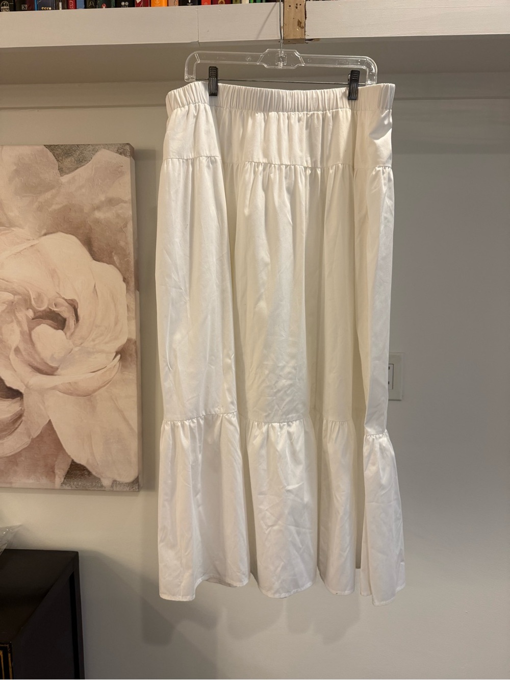 Abercrombie & Fitch White Tiered Maxi Skirt